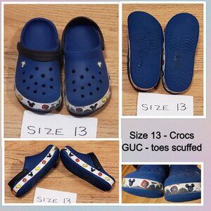 Size 13 - Crocs - Mickey Mouse - GUC because toes scuffed